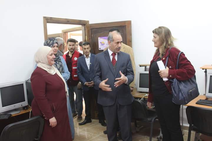 Aljoun CSCs with IPA staff in the newly donated computer room at Ajloun CBO.