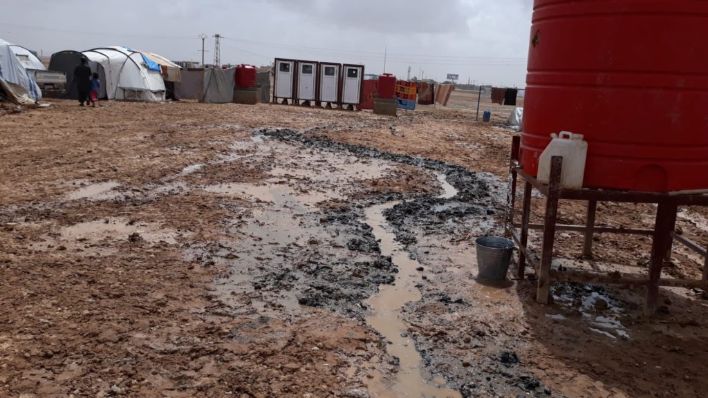 Sewerage in Ain Issa Camp, 29 May, before the Hygiene Promotion campaign
