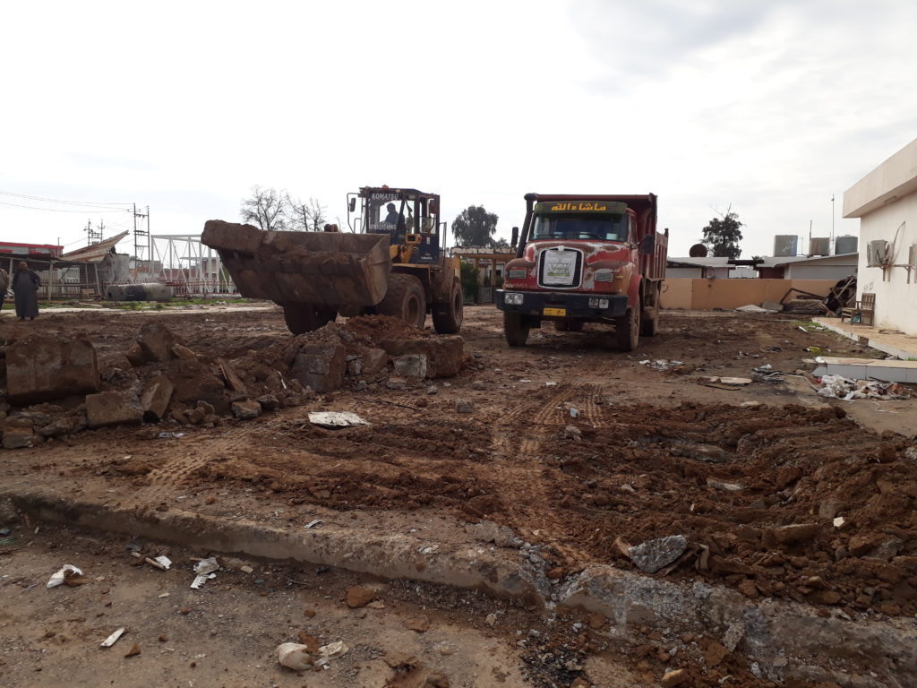 Site preparation for Hawija Hospital’s pediatrics department in December 2018.