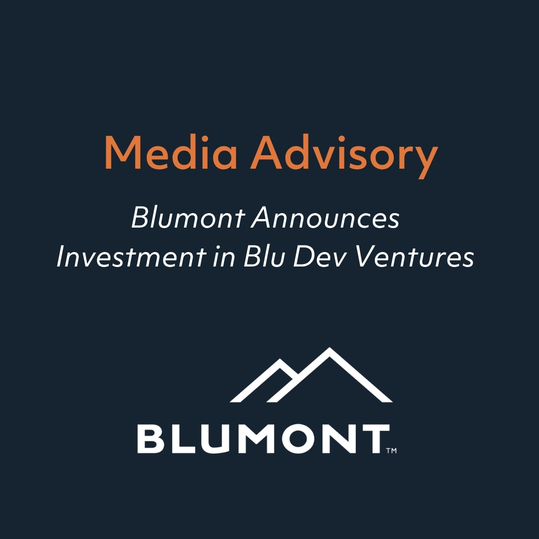 Blumont Announces Investment in Blu Dev Ventures